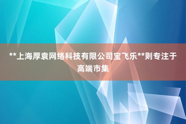 **上海厚袁网络科技有限公司宝飞乐**则专注于高端市集